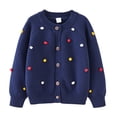 thumbnail image 3 of XXWXYD Kids Boys Girls Cardigan Sweater Long Sleeve with Button Front Knit Embroidery, School 𝖴niform Cardigan Jacket Top, Soft and Stylish, 3 of 9