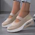 thumbnail image 2 of Mules for Women 2026 Backless Walking Sneakers Mesh Air Cushion Orthopedic Arch Support Slip on Shoes Breathable Closed Toe Slides Beige Size 7, 2 of 5