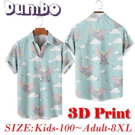 

Dumbo Baby Elephant Shirts Fashion Short Sleeve Shirt Skull Print Shirt For Family