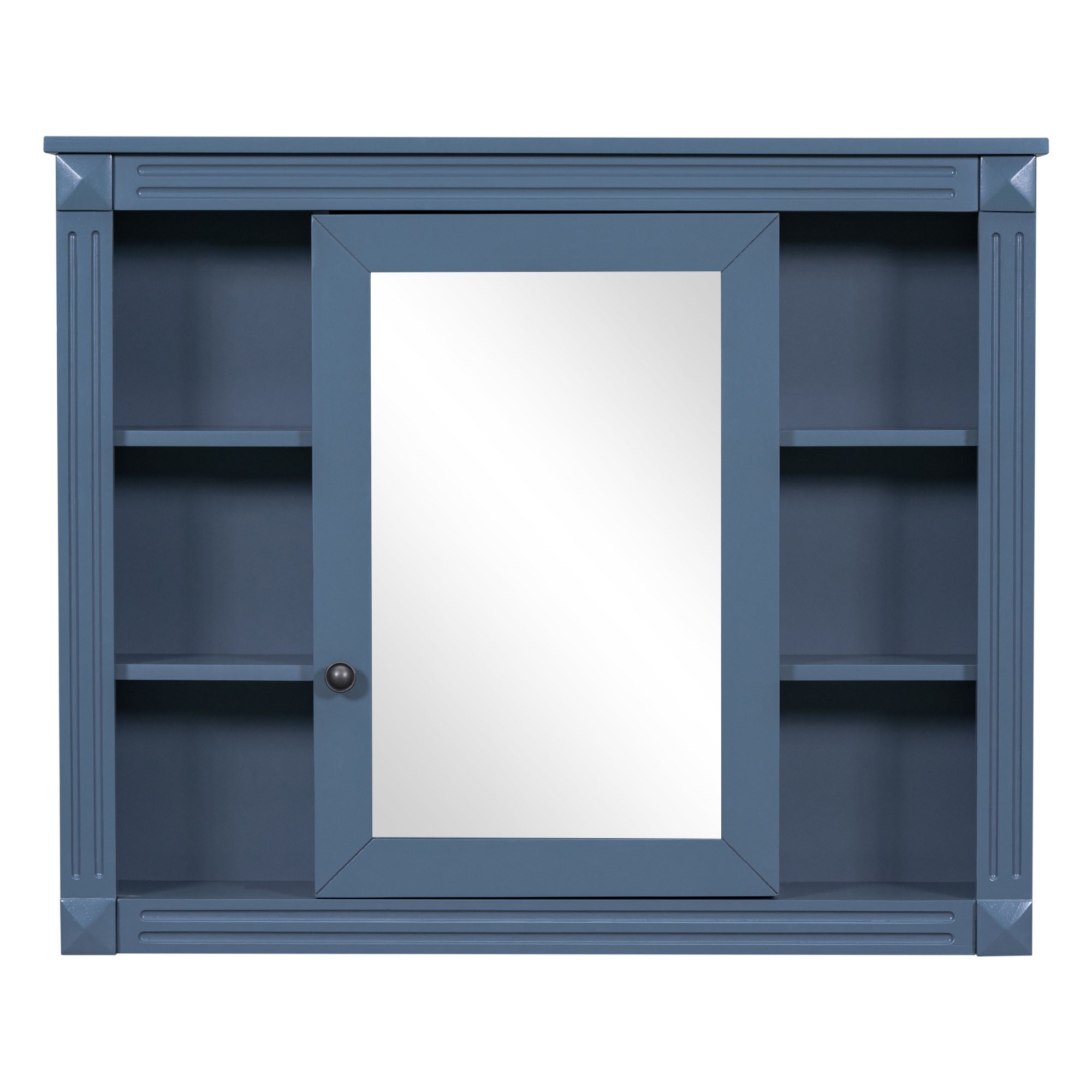Aukfa Wall Mounted Bathroom Storage Cabinet,Medicine Cabinet with Mirror - Blue