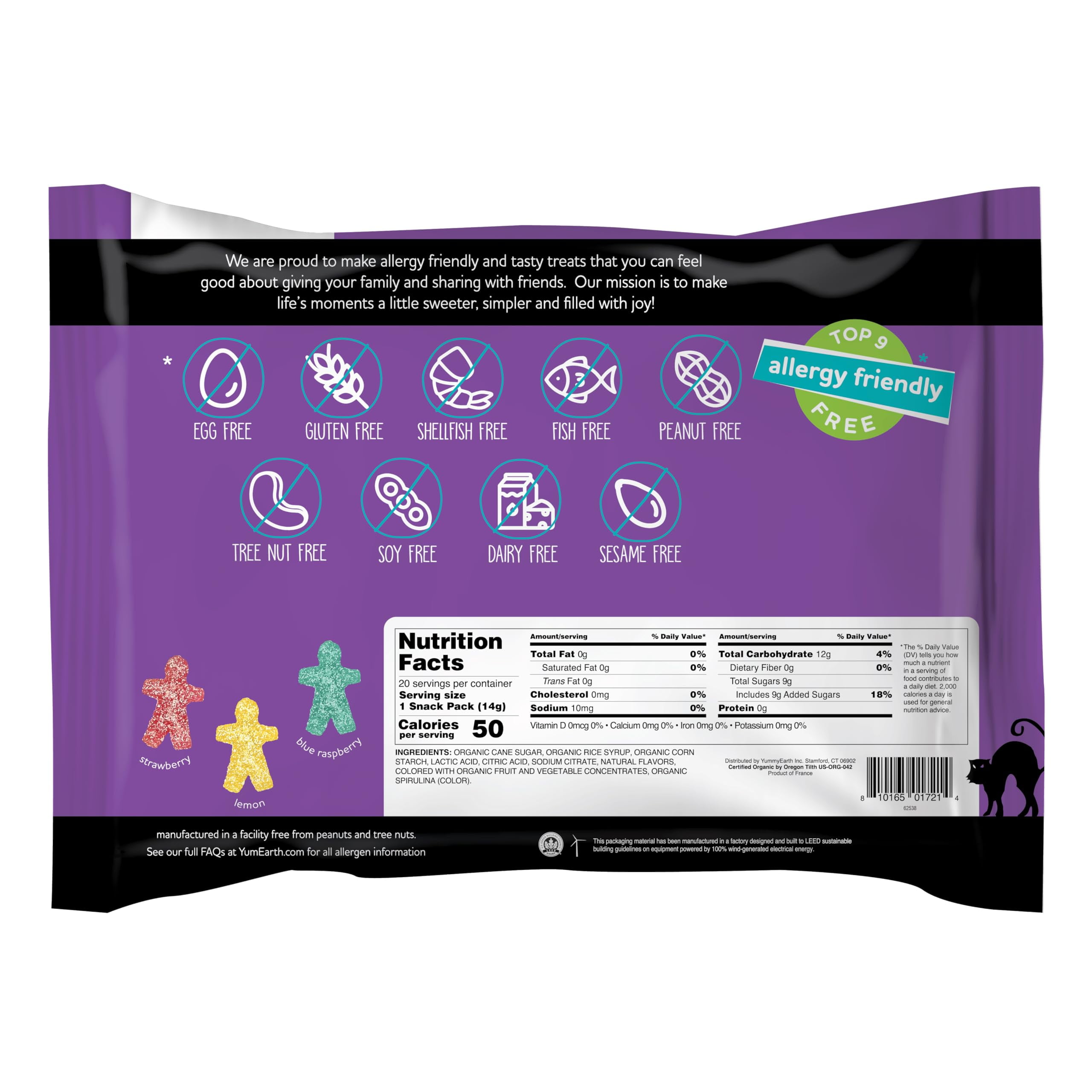 YumEarth Halloween Organic Sour Littles Chewy Candy - Vegan Candy Snacks, Individually Wrapped - 10 oz. (Pack of 20)