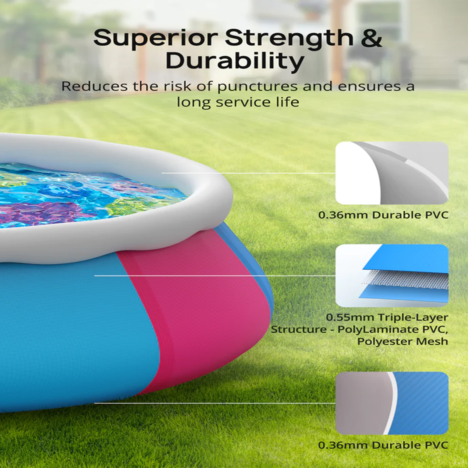 Family 10ft x 30in Above Ground Inflatable Round Swimming Pool - image 5 of 7
