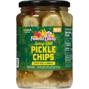Famous Dave's Spicy Dill Pickle Chips, 24 fl oz Jar