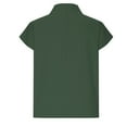thumbnail image 5 of Clearance under 5$ Sevevn Ladies' Spring And Summer Casual Solid Color Top Casual High Neck Linen Breathable T-shirt Rollbacks Army Green L, 5 of 6
