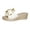White, variant on HomeDM Womens Wedge Platform Sandals Bow Knot Slip on Open Toe Beach Slide Sandals, Black Size 5.5