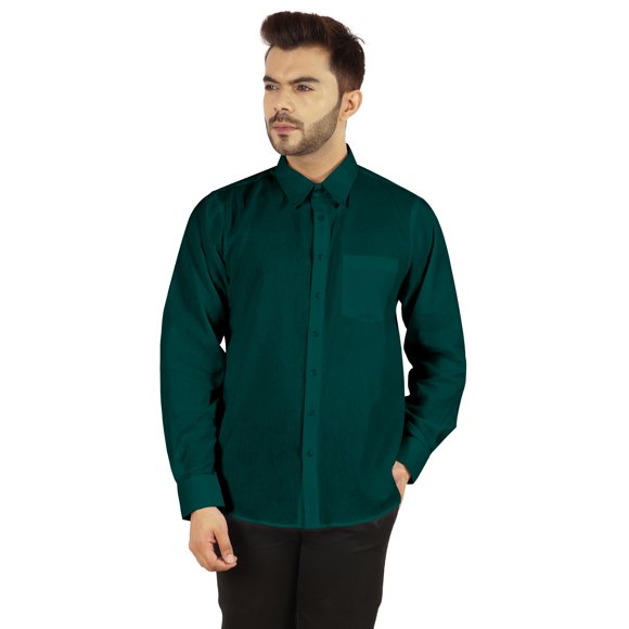 Bestman Chemise à Manches Longues en Coton Flex pour Hommes, Boutonnée, avec Poche Appliquée, Tenue de Bureau