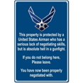 thumbnail image 1 of Property Protected by Airman U.S. Air Force Funny Tin Sign Metal Sign Metal Decor Wall Sign Wall Poster Wall Decor Door Plaque TIN SIGN 7.8X11.8 INCH, 1 of 1