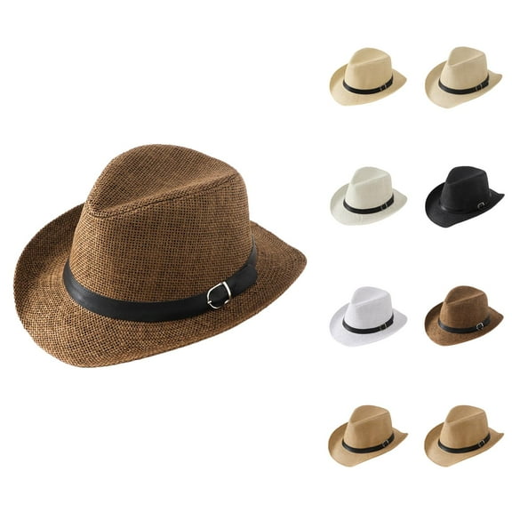 Fedora Sun Hat for Women – Frayed Edge Straw Hat with Wide Brim, Foldable Packable Country Vacation Hat with UV Protection for Outdoor, Pool and Beach