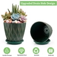 thumbnail image 3 of FOUKUS 6 inch Plastic Plant Pots: 5 Pack Indoor Planters with Drainage and Tray Outdoor Flower Pots, Green Gold, 3 of 6
