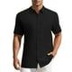 thumbnail image 1 of CAMISA DE HOMBRE CORTA DE MANGA CORTA INSPIRE CHIC PARA EL DÍA DEL PADRE, CON BOTONES, PLAYERA DE PLAYA DE VERANO, CUELLO PUNTA XL NEGRO, 1 of 6