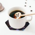 thumbnail image 5 of Honeii Forest Mushroom Skull print Leather Coaster Set of 4, ideal for safeguarding your furniture from drinks spills and effortless cleanup-Hexagon, 5 of 6