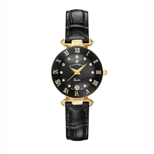 Jacques Du Manoir Swiss Made Two Tone Black and Gold Women's Watch 26 ...