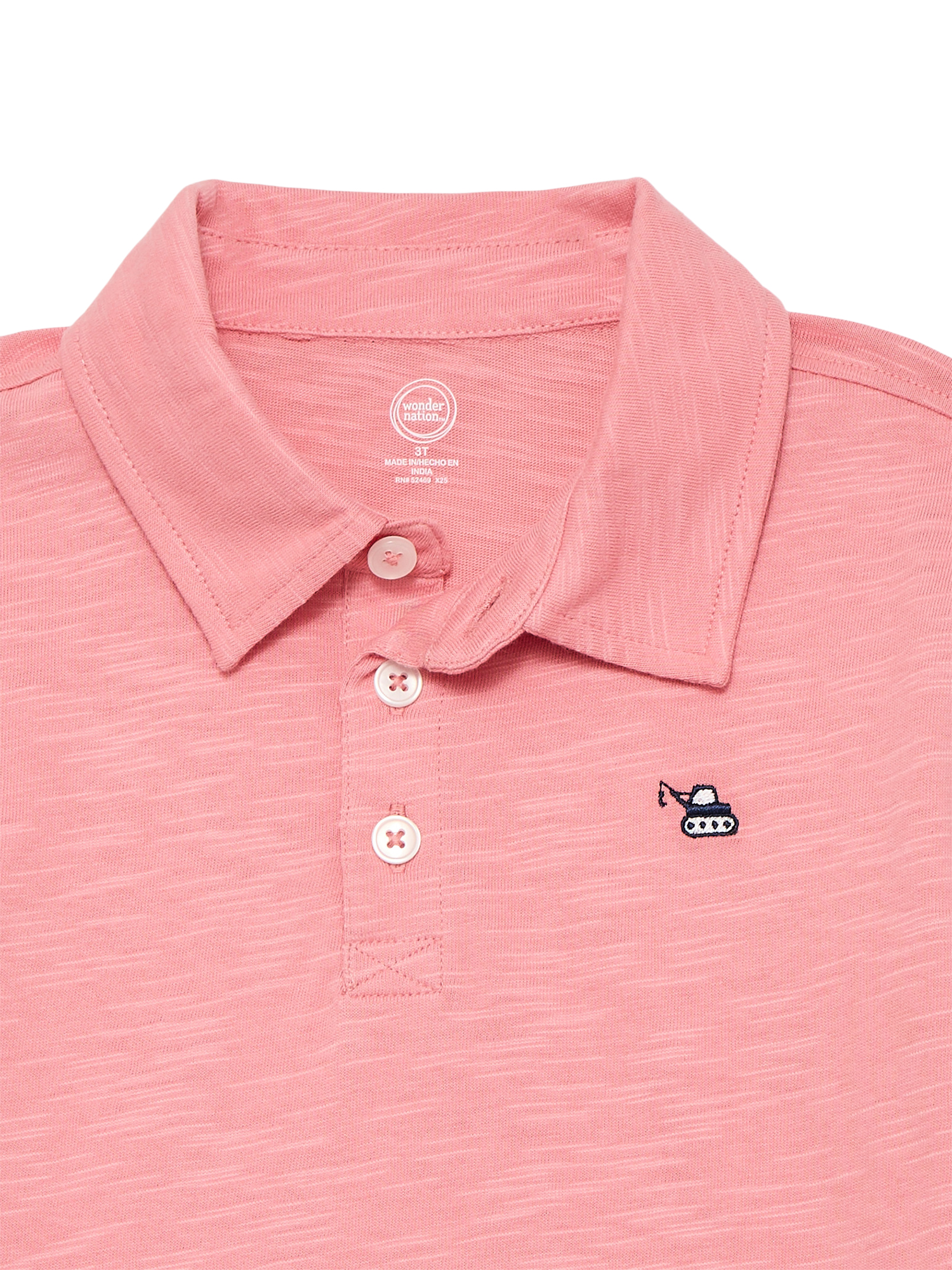 Wonder Nation Toddler Boys Cotton Polo Shirt with Short Sleeves, Sizes 12M-5T