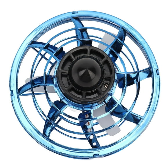 Hand Operated Drone Flying Toys USB Charging Mini UFO Drone Spinner with 360 Degree Rotating and Shinning RGB LED Lights for Adults Gifts Indoor Outdoor Fun[Blue]