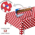 thumbnail image 3 of 2 Pack - Red Polka Dot Print Rolls 52 Inch X 100 Picnic/Party Plastic Tablecloth Roll, Disposable Picnic Colored Table Cloth on a Roll, 3 of 8
