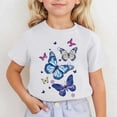 thumbnail image 2 of Short Sleeve Shirts for Girls Size 7/8 Butterfly Shirts Cute Tops Summer Shirts Soft Blouse Pullover T Shirt Fashion Shirts #White(8-9 Years), 2 of 4