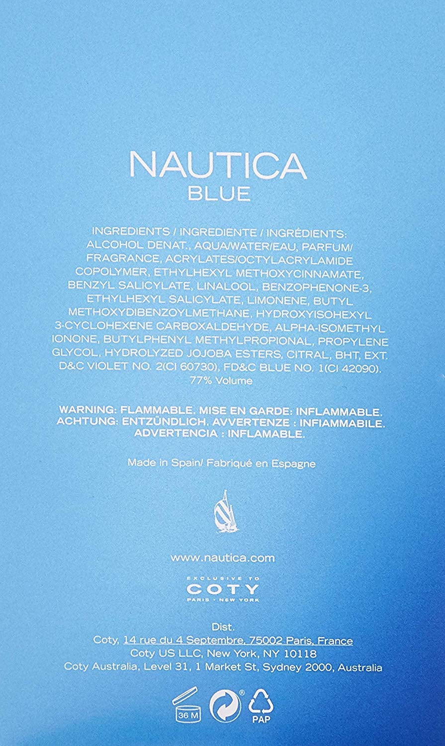 Nautica Blue Eau de Toilette, Cologne for Men, 3.4 Oz Full Size, 3 Pack