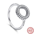 thumbnail image 3 of Anillos de plata de ley 100% 925 auténtica para mujer, corona, corazón, flor, ala, circonita transparente, brillante, Pantaro CZ, joyería de aniversario, 3 of 4