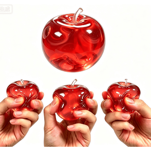 Apple Squishy, Red Apple Squeeze Toys, Apples Squishies Fidget Toy, Maltose Filled Fruit Stress Balls for Adults Anxiety Relief Office Home, Sensory Toy