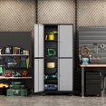 thumbnail image 3 of STANI Metal Garage Storage Cabinet with Wheels and Pegboard, Rolling Tool Cabinets with Adjustable Shelves,Lockable Cabinet for Garage,Utility Room, Warehouse,Home(Black Gray), 3 of 8