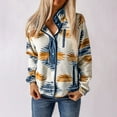 DBAIXID Women's Fleece Jacket Aztec Print Long Sleeve Button Down