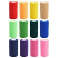 thumbnail image 4 of 12-Rolls Self Adhesive Stretch Bandage Wrap 4 In x 5 Yds, Adherent Cohesive Vet Tape for First Aid, Wrist and Ankle Swelling, Animals, Pets, Sports (12 Bright Colors), 4 of 10