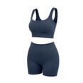 thumbnail image 4 of Miqool Workout Sets for Women 2 Piece Sports Bra Crop Top High Waist Booty Shorts Seamless Yoga Athletic Gym Outfits Lounge Activewear, 4 of 7