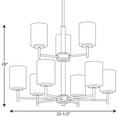 thumbnail image 4 of Progress Lighting, Replay Collection, 9-Light Chandelier, Brushed Nickel, White Glass Shades, 4 of 4