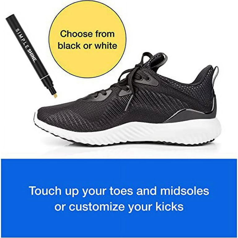 Simple Shine -Premium Shoe Markers for Sneakers (2 Pack).Midsole Pen & Shoe  Paint to Touch up or Remove Scuff Marks on Leather, Suede, Fabric and Soft