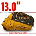 thumbnail image 3 of Franklin Sports Field Master Baseball + Softball Glove, 13 in, Black/Tan, Right Hand Throw, 3 of 7