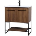 thumbnail image 4 of 30 inch Single Bathroom Vanity in Walnut Brown, 4 of 15