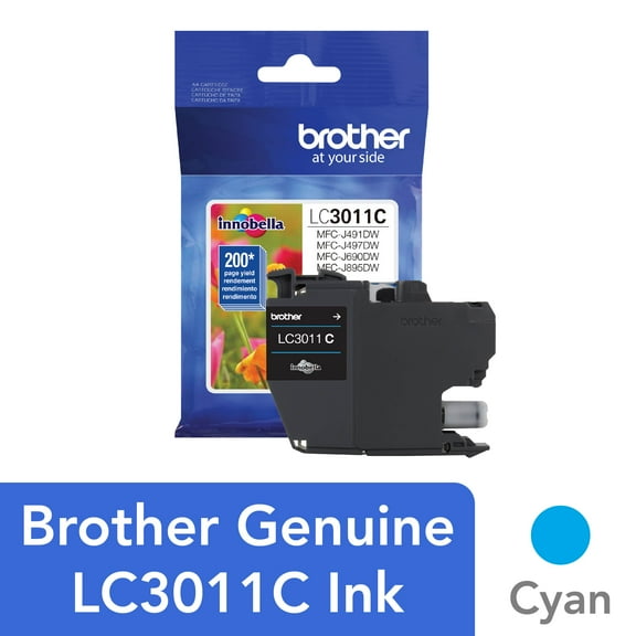 Brother Genuine LC3011C Standard-yield Cyan Ink Cartridge