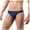 Dark Blue, variant on Mens Underwear Men's Bikini Briefs Half Hip Low Waist Color Striped Panties