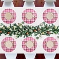 thumbnail image 4 of Pink Buffalo Plaid Round Placemat Set of 6, Non-Slip Heat Resistant & Waterproof Plate Pads for Dinner Table Table Placemats, 15.4 in Home Decor, 4 of 6