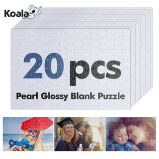 Bright Creations 20 Sets Blank Sublimation Puzzles for DIY Crafts, A5  48-Piece Jigsaws for Heat Press Thermal Transfer