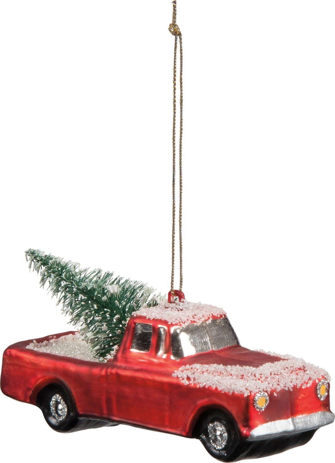 3dRose wb_263636_1 Have a Holly Jolly Red Truck with Christmas Trees Water Bottle