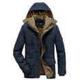 thumbnail image 4 of 2024  Men‘s Leisure Velvet Thick Warm Coat Waterproof Fleece Hooded Men Outdoor Jacket Men‘s Coats Hat Windbreakers Parka Men, 4 of 7
