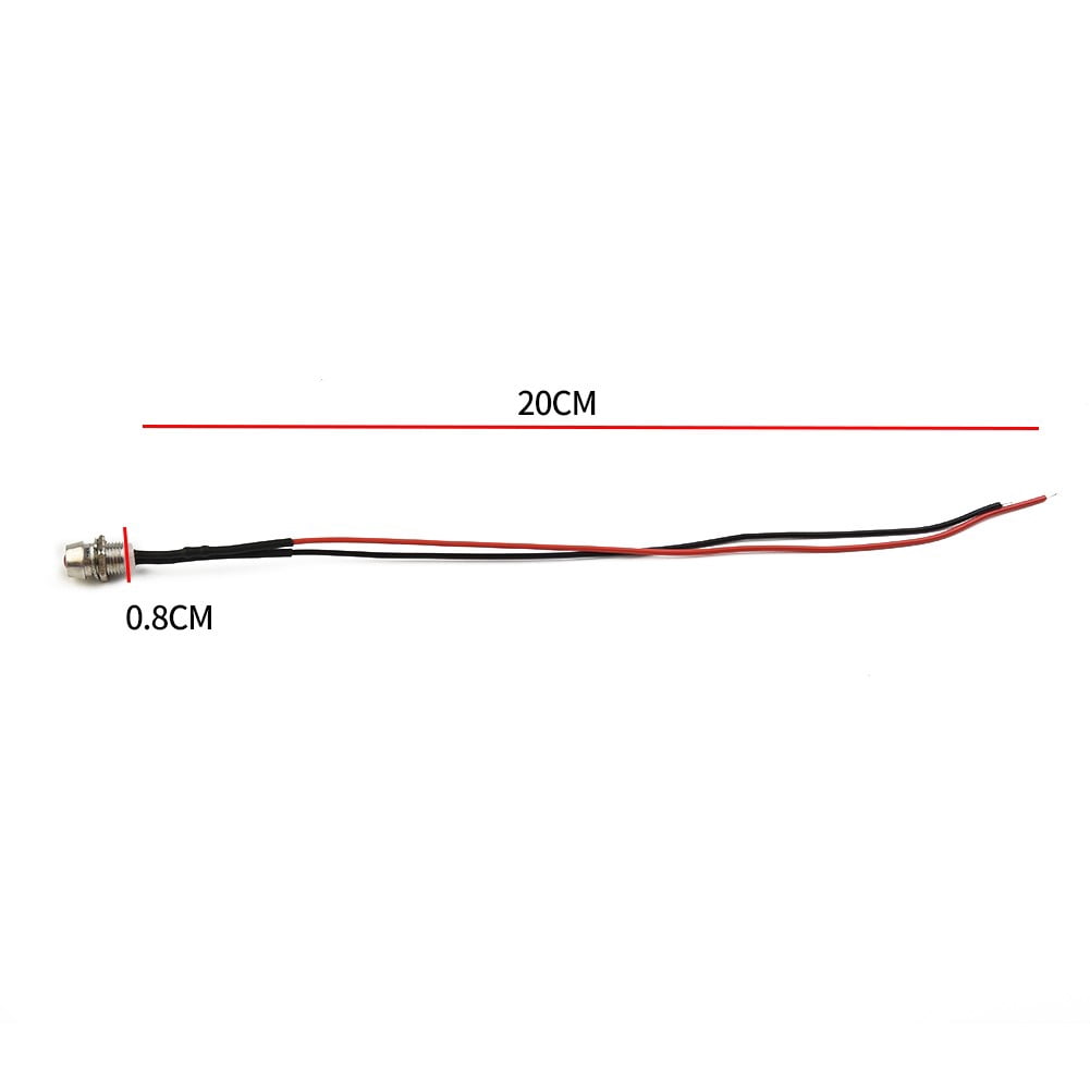 10X Red 8mm 12V LED Indicator Lamp Warn Light Pilot Dash Panel Car Truck Boat