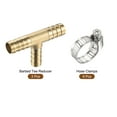 thumbnail image 3 of Uxcell 3/8x3/8x5/16 OD Barb Brass Tee Hose Pipe Fitting with Hose Clamps 3 Set, 3 of 5