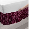 thumbnail image 2 of Heart Bed Skirt, Illustration of Grungy Sketch Look Love Repetitive Romantic Valentines Day, Elastic Bedskirt Dust Ruffle Wrap Around for Bedding Decor, 4 Sizes, Pink and Dark Maroon, by Ambesonne, 2 of 2