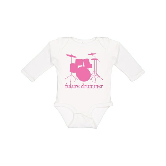 Inktastic Future Drummer Girls Girls Long Sleeve Baby Bodysuit