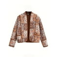 thumbnail image 3 of Vacation Style Women's Autumn Floral Print Open Placket Jacket Jacket, 3 of 6