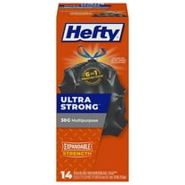 Hefty Strong Large Trash OKA4 Bags, Black, 30 Gallon, 14 Count