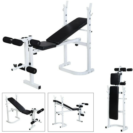 Zimtown Olympic Weight Bench, Adjustable Multi-Purpose Folding Incline Exercise Bench Weight Lifting Beach, with Preacher Curl Leg Developer, for Full Body (Best Olympic Weight Bench 2019)