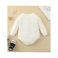 thumbnail image 4 of Qiylii Baby Cotton Romper, Long Sleeve O-Neck Solid Color Pocket Bodysuit,0-18M, 4 of 9