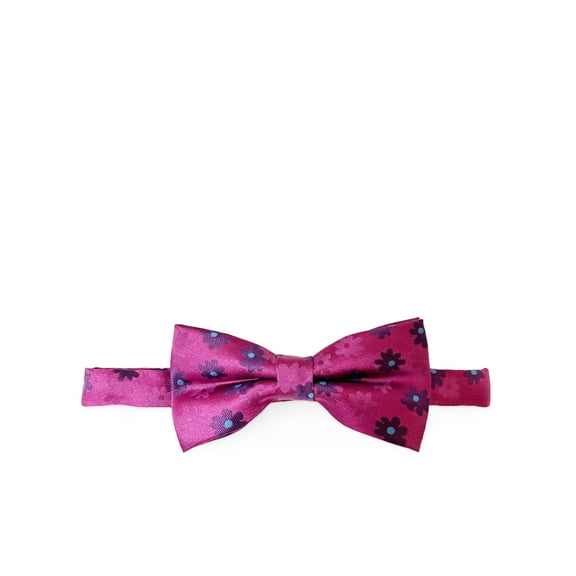 Hot Pink Floral Patterned Bow Tie