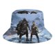 thumbnail image 1 of Dios de las Guerras Sombrero bucket para adultos, gorra de protección solar, sombrero de pescador plegable para viajes al aire libre, pesca y actividades de verano, 1 of 6
