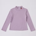 thumbnail image 6 of BaoFuBaoMei Basic Tees for Girls Solid Color Long Sleeve Shirt Tops Embroidery Slim High Neck Fall Outfits for School Daily Wear Outdoor, 6 of 6