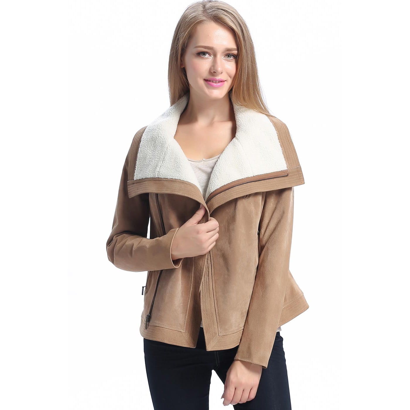 women's plus size suede coats