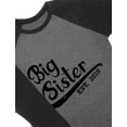 thumbnail image 3 of Big Sister Est 2018 - Sibling Gift Girl 3/4 Sleeve Baseball Jersey Toddler Shirt 5/6 Red, 3 of 4